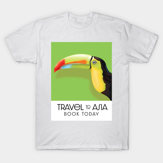 Travel to Asia Toucan travel poster by nickemporium1